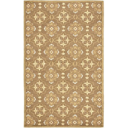 Safavieh 8 x 8 ft. Round Transitional Chelsea Brown and Green Hand Hooked Rug HK376C-8R